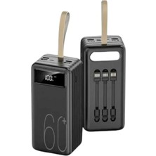 Midas Toptan Home Hızlı Şarj 4 Çıkışlı Powerbank 60.000 Mah Taşınabilir Dijital Göstergeli