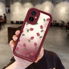 HONTINGA Tecno Camon 19 Neo ile Uyumlu Kılıfı Düşüme Önleyici Basitlik Anti Düşme Kamera Korumali Çiçek Bordo Desen Yumuşak Silikon Telefon Kılıfı Kadın ve Erkek Için Uygundur K2-7297
