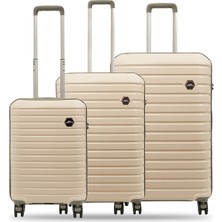 Ground 10663 Kırılmaz Polipropilen Kırılma 3 Lü Set Valiz (Küçük Orta Büyük)