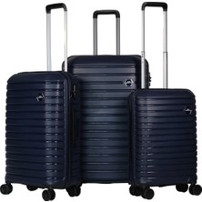 Ground 10663 Kırılmaz Polipropilen Kırılma 3 Lü Set Valiz (Küçük Orta Büyük)