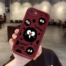HONTINGA iPhone Se 2020 ile Uyumlu Kılıfı Düşüme Önleyici Basitlik Anti Düşme Kamera Korumali Karakteri Bordo Desen Yumuşak Silikon Telefon Kılıfı Kadın ve Erkek Için Uygundur K2-7053