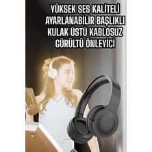 Pileli Store Kulak Üstü Kablosuz Bluetooth Kulaklık Gürültü Önleyici Uzun Şarj Süreli