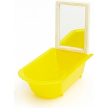 Papağanhane Aynalı Kuş Küveti Sarı | Muhabbet Kuşu Kafes Banyosu – Doğal Tüy Bakım Küveti