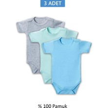 MiraLive Çok Renkli Yarım Kol Body Zıbın 7-12 Yaş Çocuklar Için (3 Adet) Alttan Çıtçıtlı Özel G