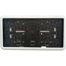 Bezos Çerçeveli Dikdörtgen  Plakalık Plaka Altlığı Beyaz 32X17CM 1 Adet