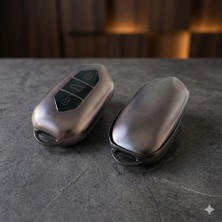 Bezos Togg Uyumlu Smart 3 Buton Silikon Oto Anahtar Kumanda Kabı Kılıf Gri
