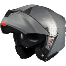 Mt Helmets mt Genesis Sv Pure A12 Parlak Gri Çene Açılır Kask L