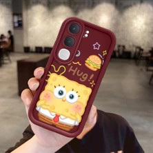 HONTINGA Vıvo Y31 5g  ile Uyumlu Kılıfı Düşüme Önleyici Basitlik Anti Düşme Kamera Korumali Sünger Bob Bordo Desen Yumuşak Silikon Telefon Kılıfı Kadın ve Erkek Için Uygundur K2-7095