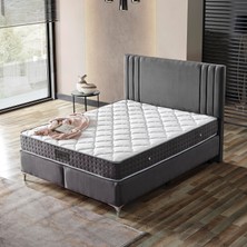 KUMSHOME Asya Tek Kişilik Full Ortopedik Yaylı Yatak + Baza + Başlık 3'lü Set
