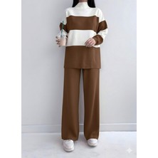 Moda Morfo Yarım Boğazlı Triko Takım   -Taba