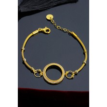 Innuendo Jewelry 925 Ayar Gümüş Taşlı Halka Çeyrekli Bileklik