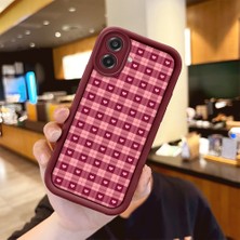 HONTINGA Samsung Galaxy A07 ile Uyumlu Kılıfı Düşüme Önleyici Basitlik Anti Düşme Kamera Korumali Çiçek Bordo Desen Yumuşak Silikon Telefon Kılıfı Kadın ve Erkek Için Uygundur K2-7094