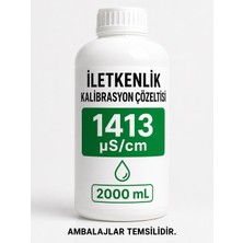 Tekno İstanbul 1413 µS/cm İletkenlik Ölçer EC Metre için Kalibrasyon Sıvısı Tampon Çözelti (2000 mL)
