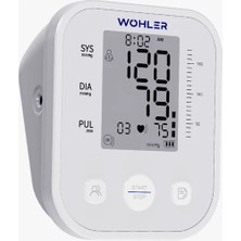 Wohler Üst Koldan Ölçer Dijital Tansiyon Aleti Nabız Ölçer USB Girişli 99 Ölçüm Hafıza Çantalı