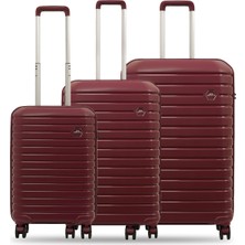 Ground 10663 Kırılmaz Polipropilen Kırılma 3 Lü Set Valiz (Küçük Orta Büyük)