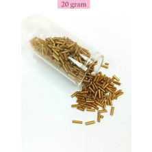 Just Cheap Store Uzun Boru Kesme Boncuk Çap 2mm Uzunluk 10 mm - 20 Gram - Altın Sarısı - BNC231