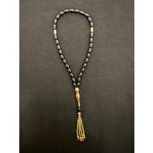 Altın Püsküllü Orijinal Oniks Taşı Tesbih