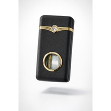 Tisaati Premium Tasarım Şeffaf Çerçeveli Lüks Taş Detaylı Metal Çakmak-Özel Çakmak Kutusu