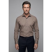 Bisse Modern Fit Klasik Yaka Açık Kahve Cepsiz Erkek Gömlek GMKLS4KC242058_10