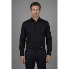 Bisse Regular Fit Klasik Yaka Cepsiz Siyah Erkek Gömlek GMKLS4KC242059_D99