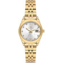 Ferro FL21618A-B Quartz Çelik Sarı 28 mm Kadın Kol Saati