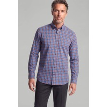 Bisse Regular Fit Paşa Yaka Cepsiz Pamuk Kahve Erkek Gömlek GMEKS4K242064_E11