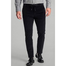 Bisse Siyah Kadife Pamuklu Likralı Esnek Rahat Jogger Erkek Pantolon PNS24K24009_D99