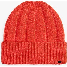 Tommy Hilfiger Th Flag Fluffy Beanıe Kadın Turuncu Bere - AW0AW17779
