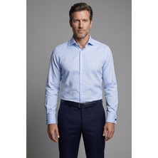 Bisse Italyan Klasik Regular Fit Pamuk Açık Mavi Erkek Gömlek GMKLS092230017_D33