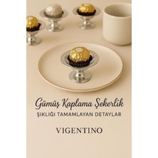 Vigentino 6'lı Plastik Dekoratif Gold Kaplama Şekerlik Kase 6'lı Makaronluk Kahve Yanı Sunumluk Lokumluk