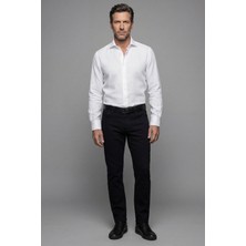Bisse Italyan Yaka Regular Fit Beyaz Uzun Kol Cepsiz Erkek Gömlek GMKLS250058_D01