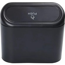 Midas Toptan Home Portatif Araç Içi Taşınabilir Kapaklı Araba Çöp Kutusu Siyah