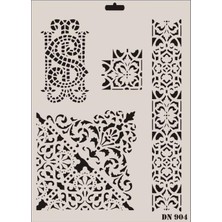 Alvera Rich Dantel Seri DN-904 Stencil 35X25 cm