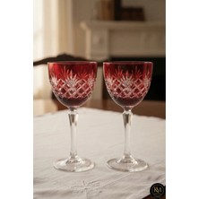 Kristal Market İkili Kristal Ayaklı Püskül Desenli Lüks Kadeh