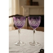 Kristal Market İkili Kristal Ayaklı Püskül Desenli Lüks Kadeh