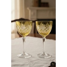 Kristal Market İkili Kristal Ayaklı Püskül Desenli Lüks Kadeh