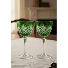 Kristal Market İkili Kristal Ayaklı Püskül Desenli Lüks Kadeh