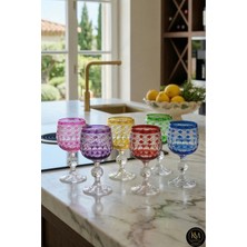 Kristal Market El Yapımı Bohemia Crystal Haven Desen Özel Tasarım Avangart Bardak Seti 6'lı