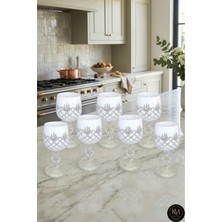 Kristal Market El Yapımı Kristal Ayaklı Dekoratif Sunumluk Kahve Yanı Likör Su Bardağı Takım 6'lı