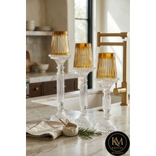 Kristal Market El Yapımı Kristal Dekoratif Mumluk Set 3'lü