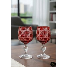 Kristal Market El Yapımı İkili Kristal Bohemia Renkli Lüks Kristal Ayaklı Kadeh Kahve Yanı Su Bardağı