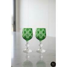 Kristal Market El Yapımı Kristal Bohemia Renkli Lüks Kristal Ayaklı Kadeh Kahve Yanı Su Bardağı