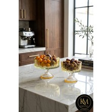 Kristal Market 25CM ve 19CM Lüks Ayaklı Meyvelik Çiftli 2 Adet