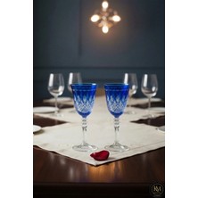 Kristal Market El Yapımı Kristal Damla Renkli Lüks Ayaklı Kadeh Kahve Yanı Su Bardağı