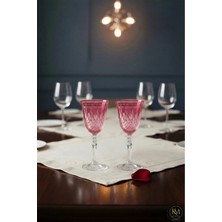 Kristal Market El Yapımı Kristal Damla Renkli Lüks Ayaklı Kadeh Kahve Yanı Su Bardağı