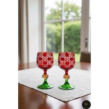 Kristal Market İkili Bohemia Kristal Yeni Yıl Özel Üretim Petek Desenli Bardak Mixed Color Model