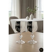 Kristal Market İkili Bohemia Kristal Çift Renk Siyah Beyaz Kadeh Mixed Color Model