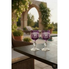 Kristal Market İkili Ananas Desenli Kristal Ayaklı Lüks Bardak