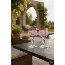 Kristal Market İkili Ananas Desenli Kristal Ayaklı Lüks Bardak