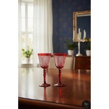 Kristal Market Yaprak Desenli Ayaklı Lüks Bardak